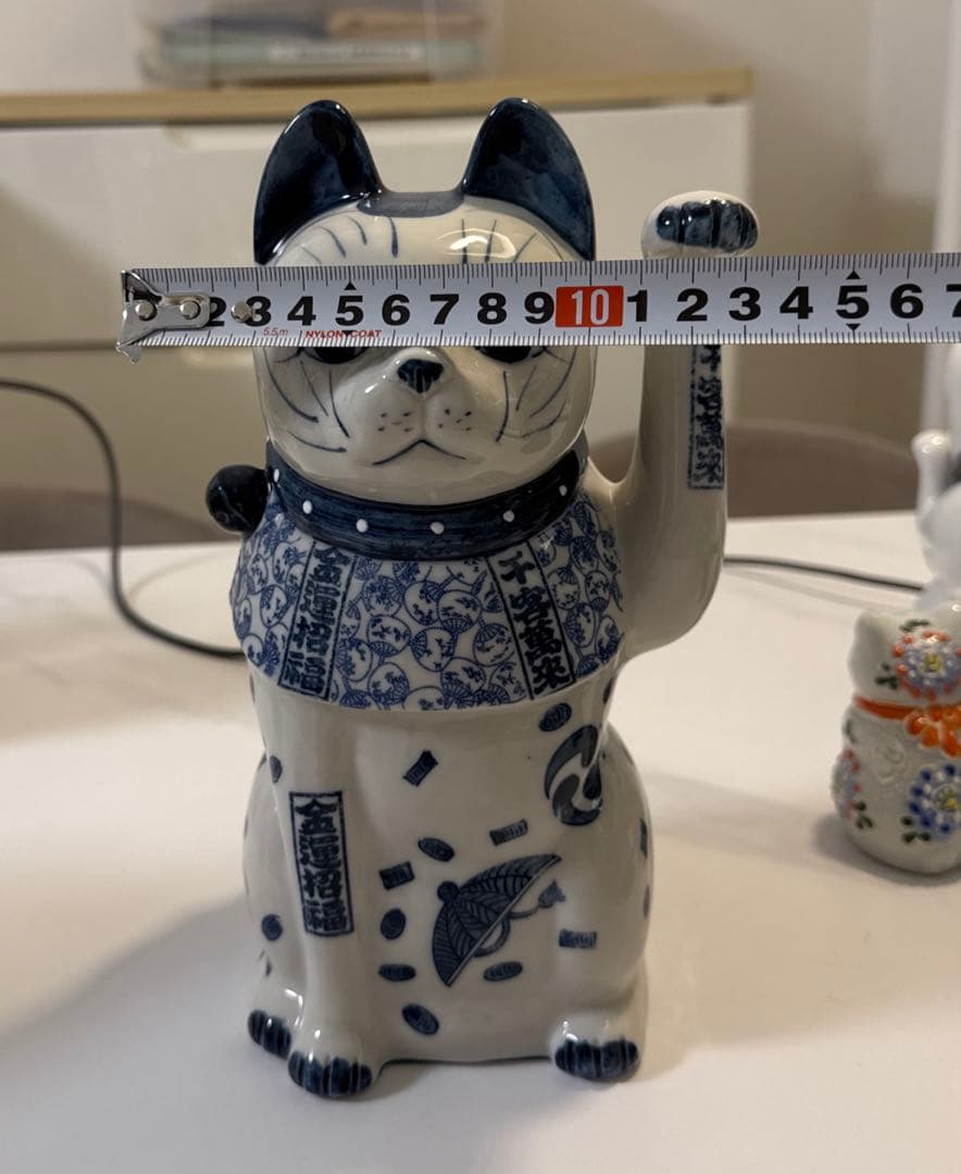 招き猫　薬師窯　陶器　千客万来　商売繁盛　開運　招福　金運満足　5点セット