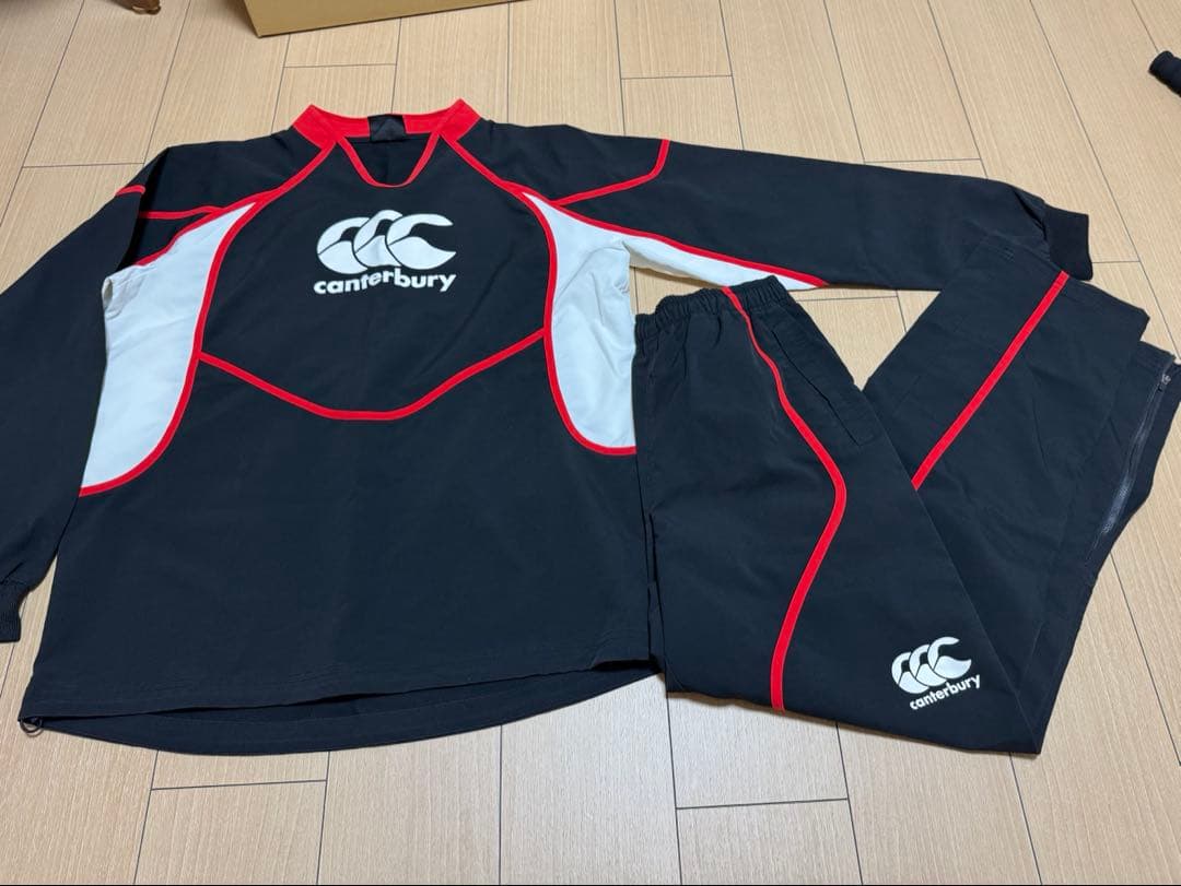 canterbury ウォームアップウェア セット 黒赤