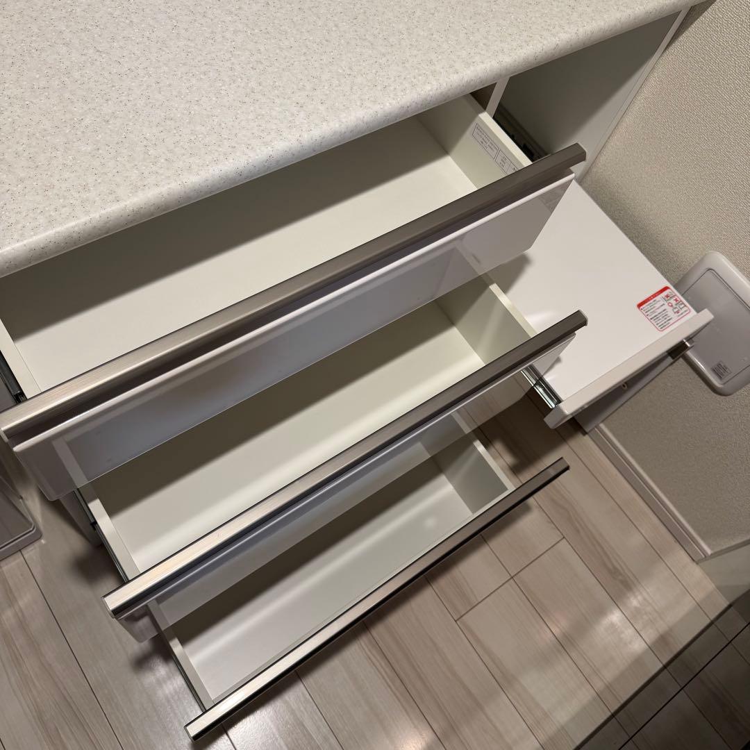 ニトリ キッチンボード キッチンカウンター アルミナ 幅100cm ホワイト