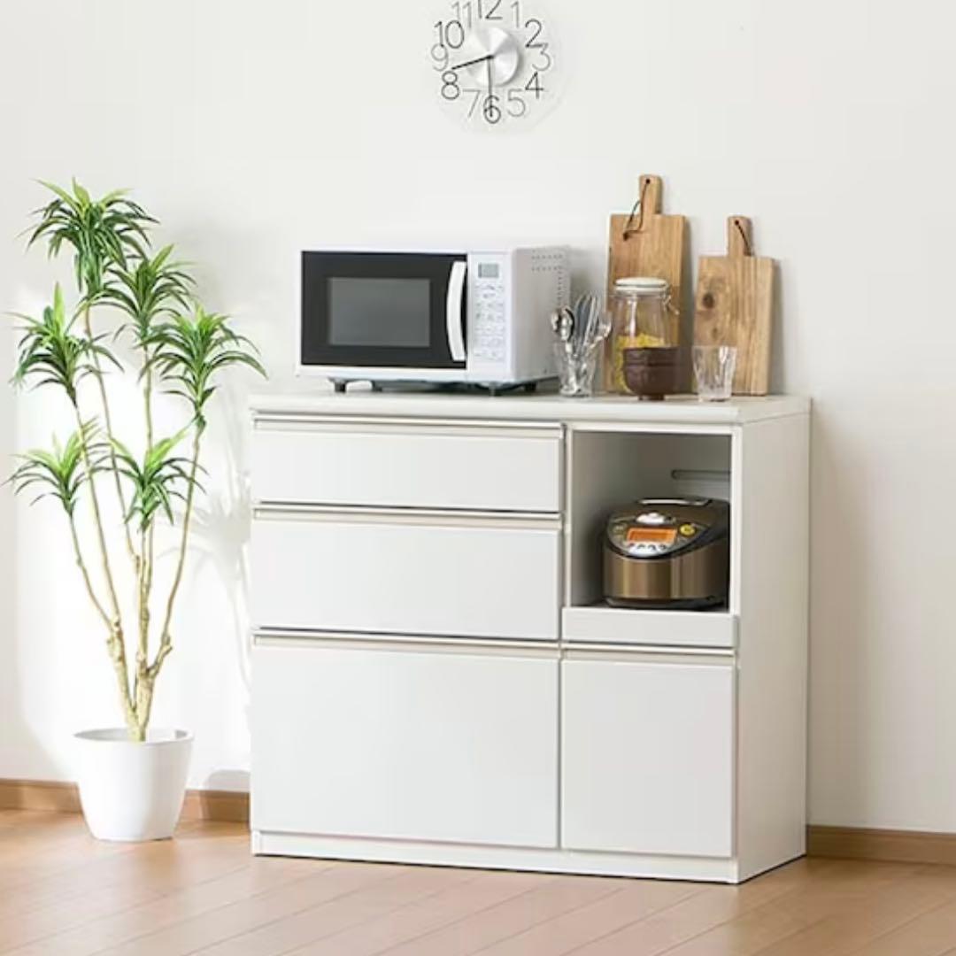 ニトリ キッチンボード キッチンカウンター アルミナ 幅100cm ホワイト