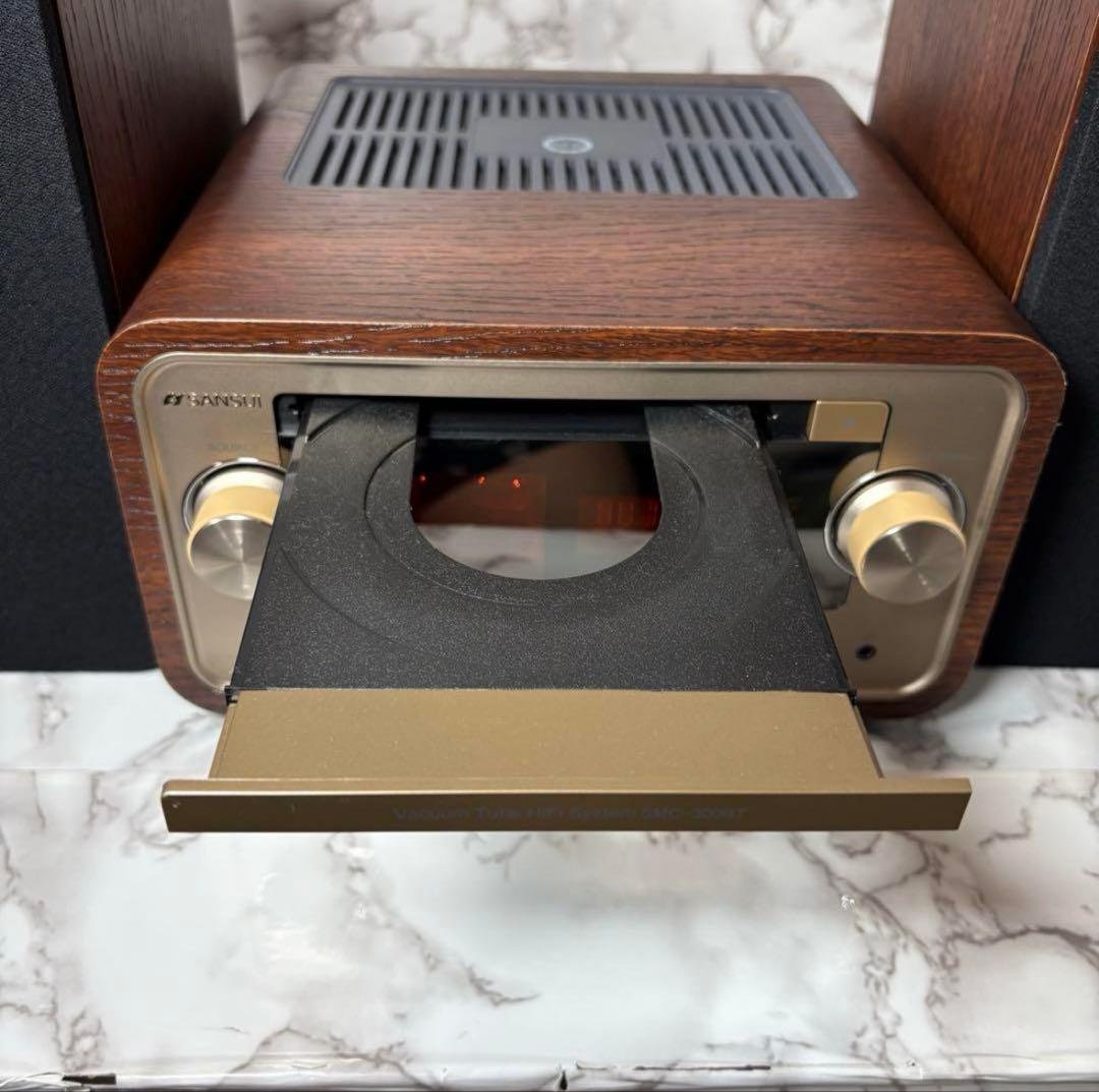 美品　SMC-300BT 真空管ハイブリッドアンプ搭載 ステレオ　木目　ブラウン