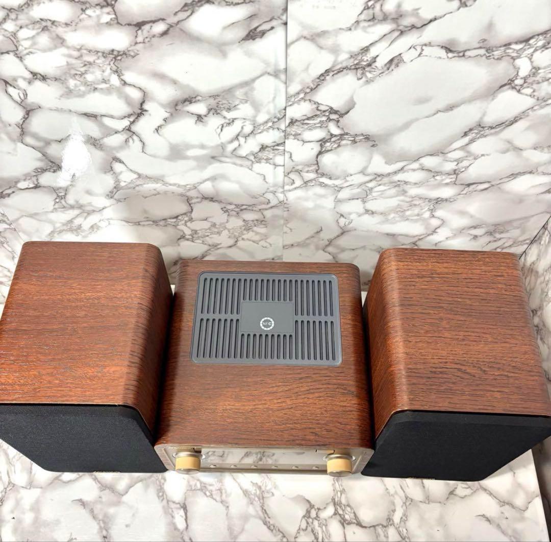 美品　SMC-300BT 真空管ハイブリッドアンプ搭載 ステレオ　木目　ブラウン