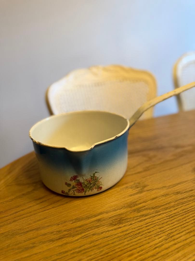 フランスアンティークホーローJapy社ウェディングセット片手鍋セット