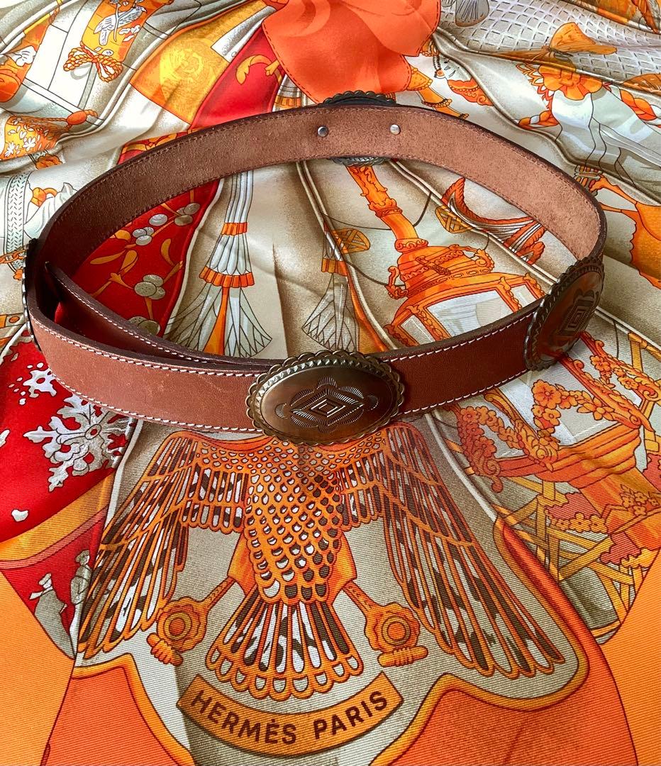 ヴィンテージ コンチョベルト ウエスタン レザーベルト 本革 ネイティブ 個性派