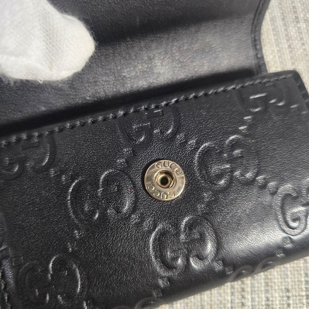極美品　GUCCI　グッチ　6連　キーケース　グッチシマ　シマライン　レザー