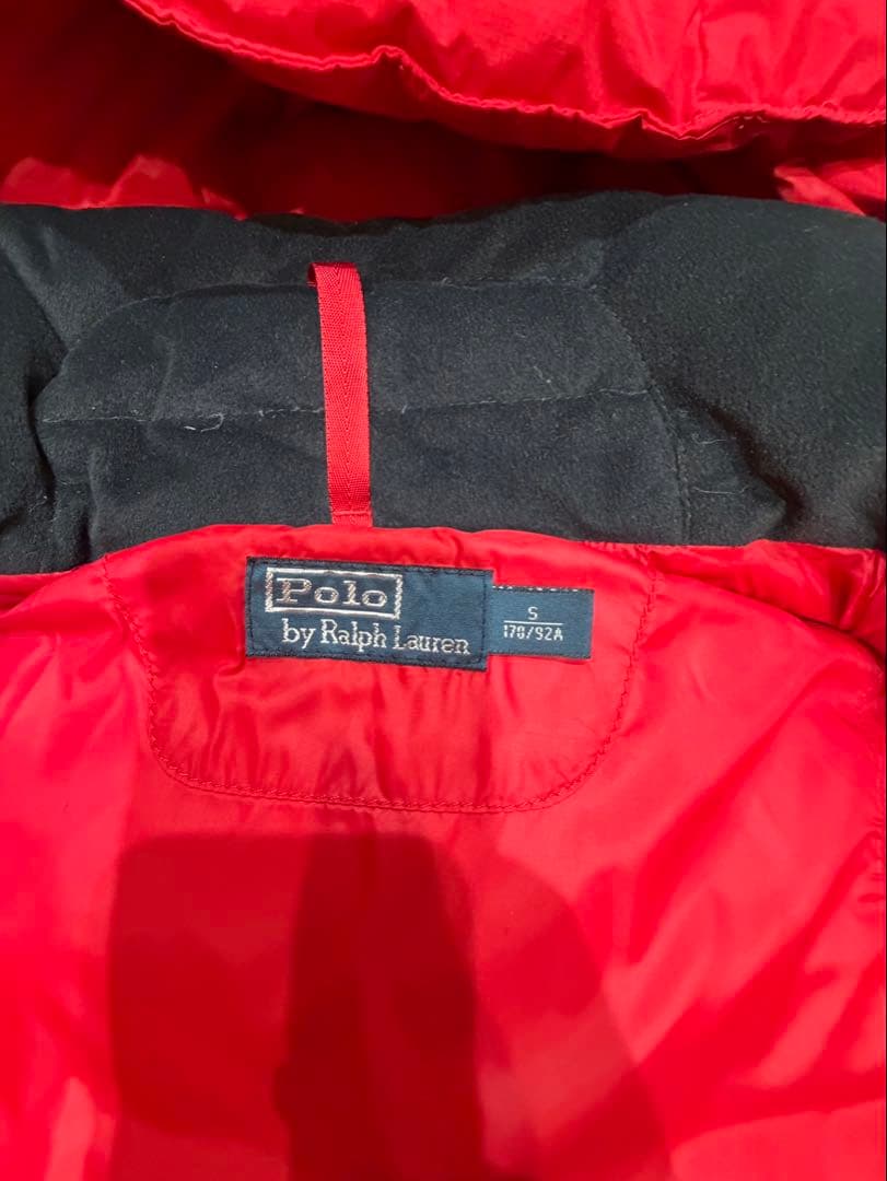 ポロ・ラルフ・ローレン フード付きダウンベスト レッド