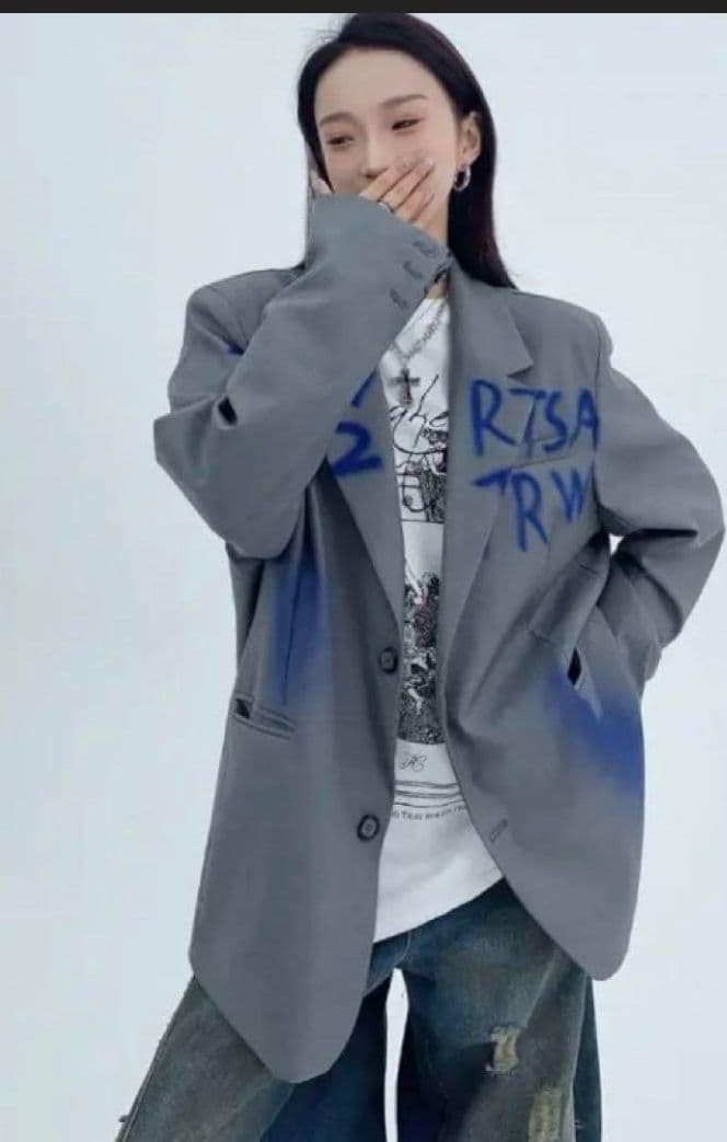 aurora boutique ペイントテーラードジャケット