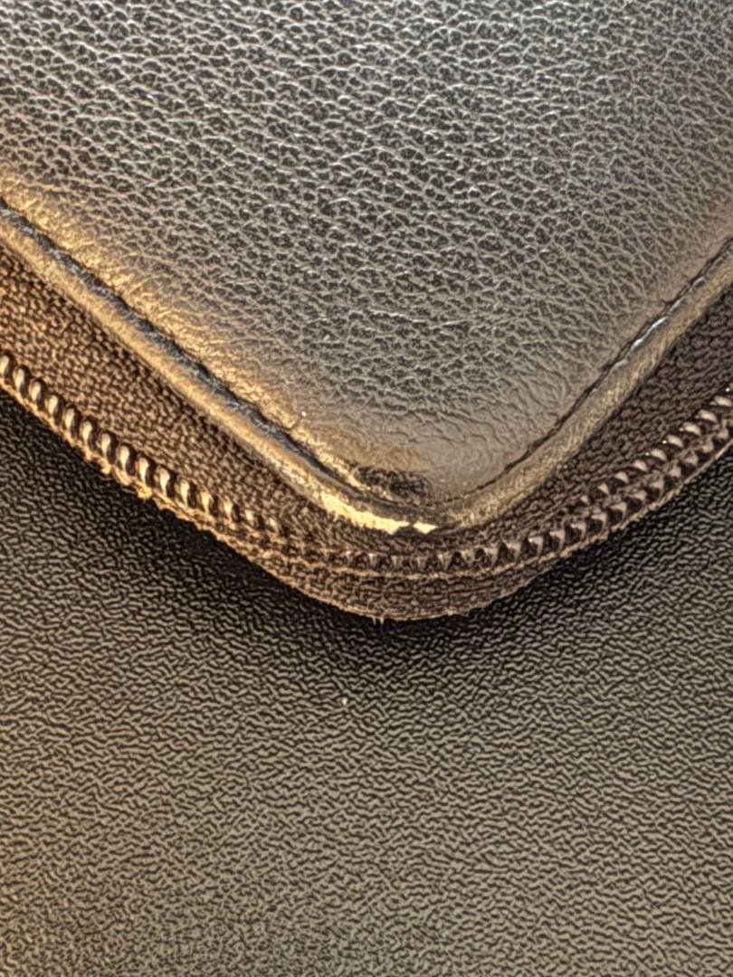 makotoシャネル カメリア ラウンドファスナー 長財布 ブラック