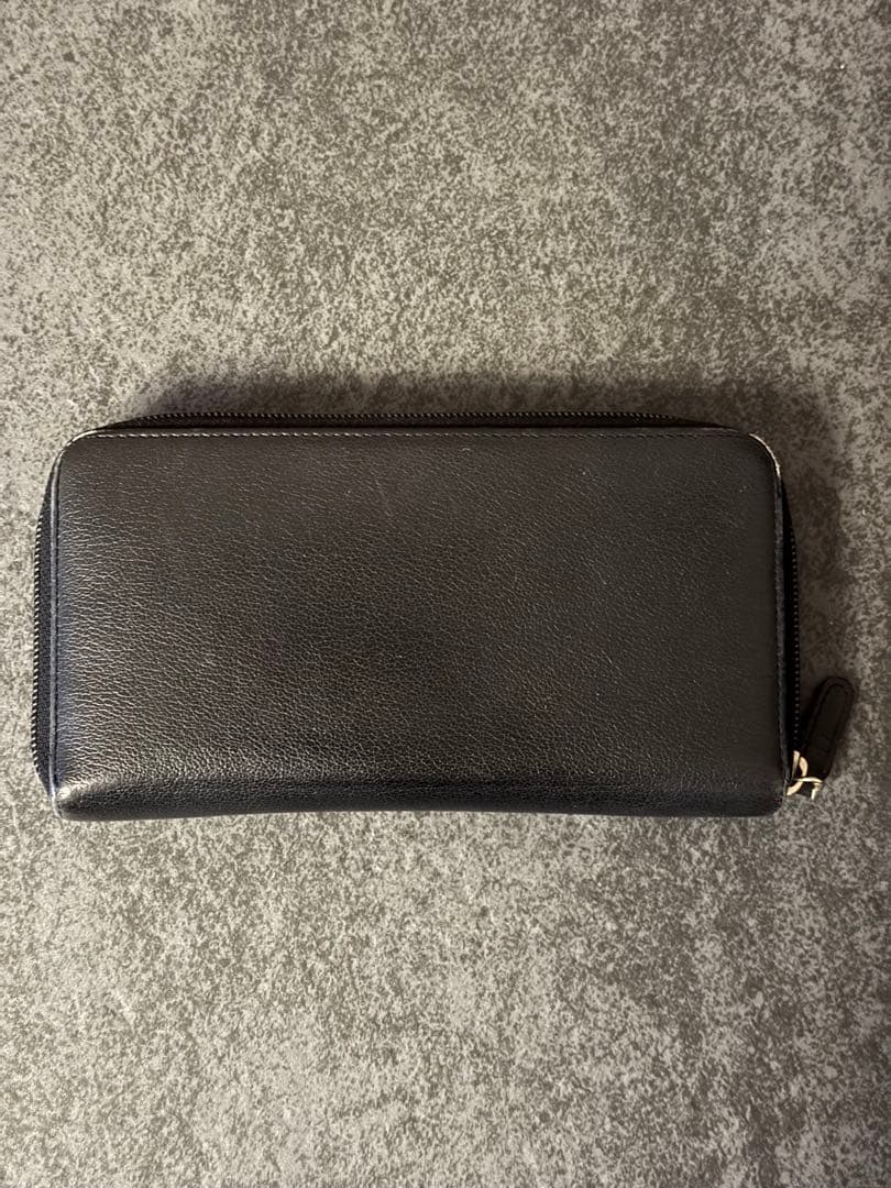 makotoシャネル カメリア ラウンドファスナー 長財布 ブラック