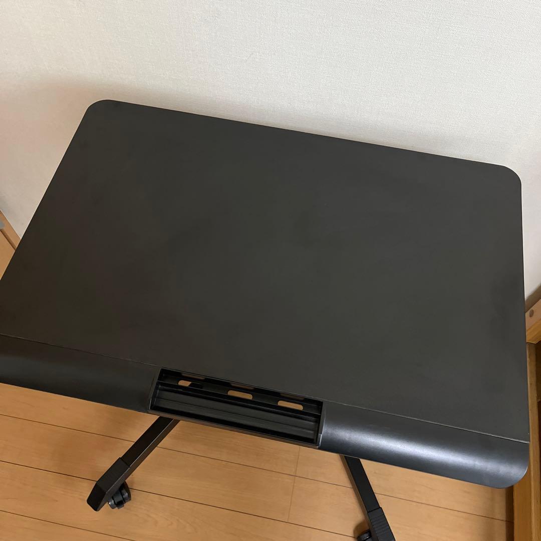 昇降デスク、黒 スタンディングテーブル 高さ調整機能付き