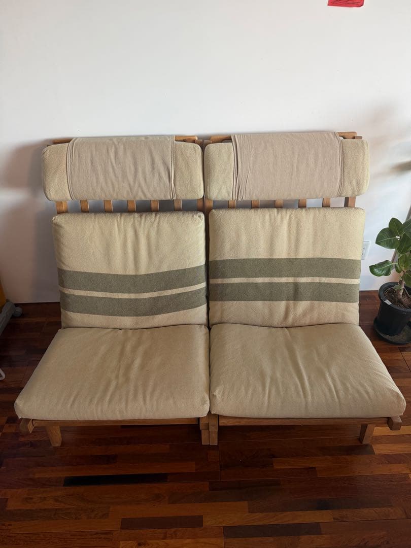 GE375ハンス•J•ウェグナーGETAMA ハイバックソファ　 オーク材