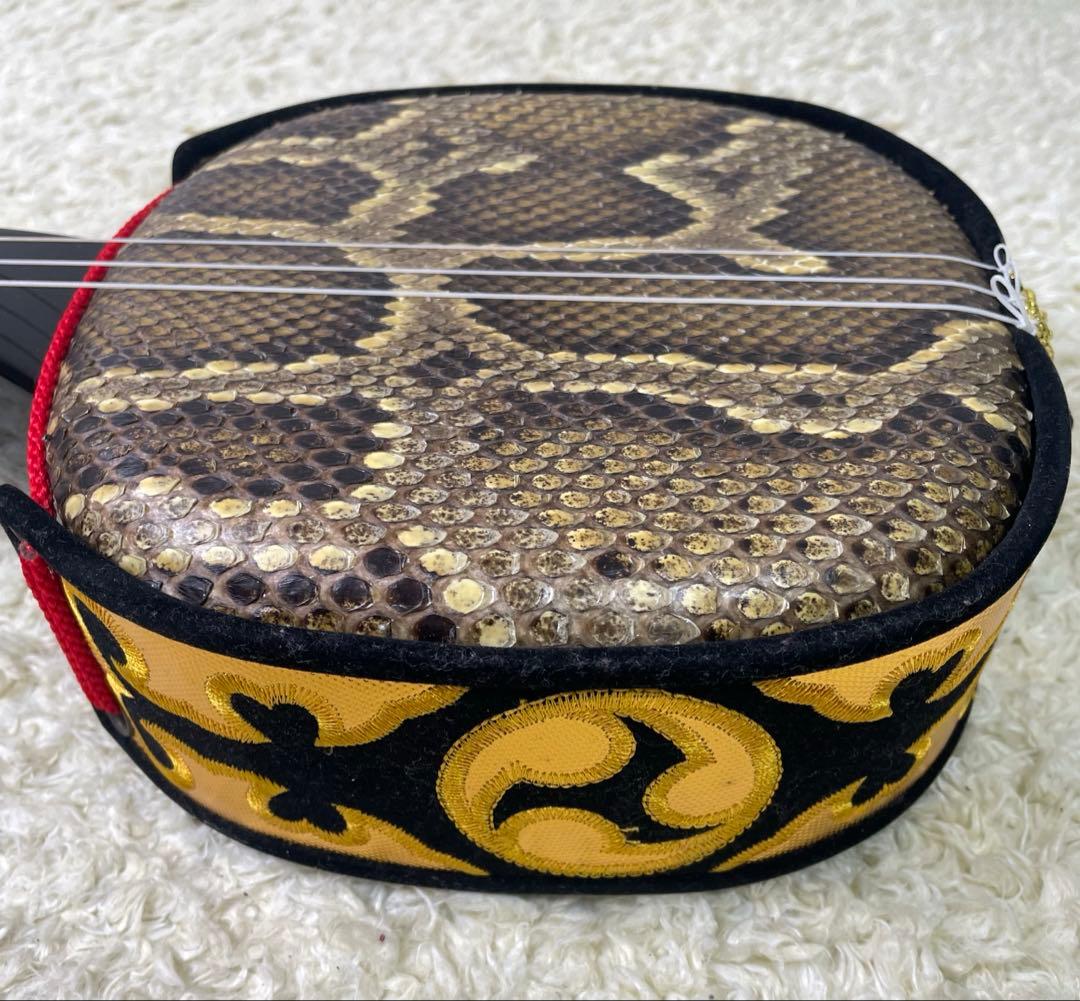 【美品】沖縄郷土楽器 三線 初心者セット　チューナー2wayセミハードケース付き