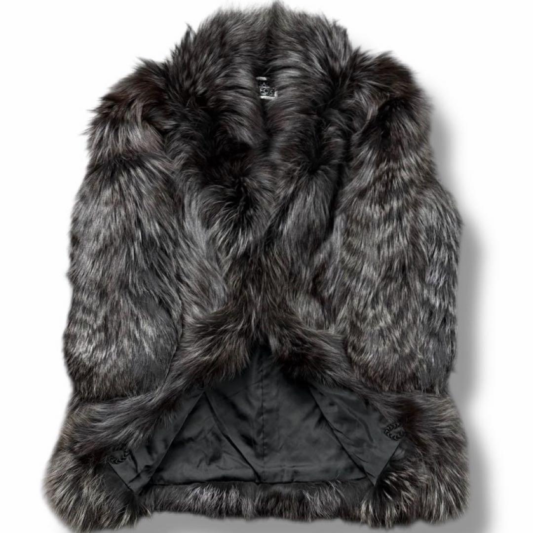 美品 SAGAFOX 毛皮 コート アウター ファー リアル 女優襟 最高級