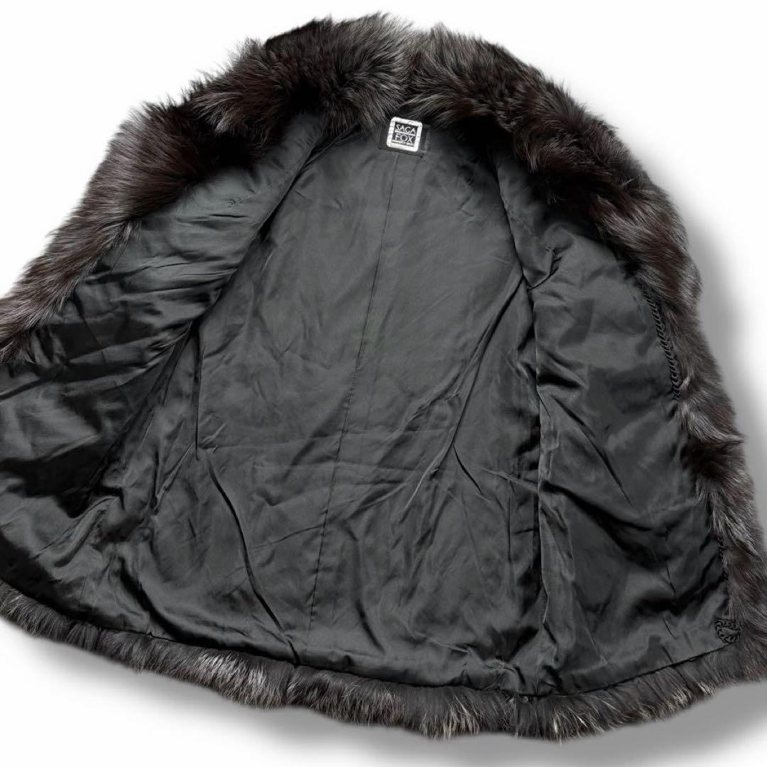 美品 SAGAFOX 毛皮 コート アウター ファー リアル 女優襟 最高級