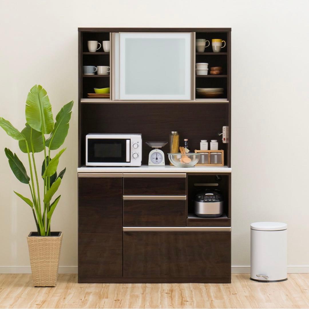 【くろねこナナ】キッチンボード （アルミナ2 120KB DBR）ニトリ