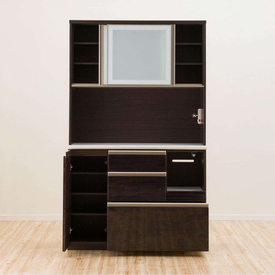 【くろねこナナ】キッチンボード （アルミナ2 120KB DBR）ニトリ