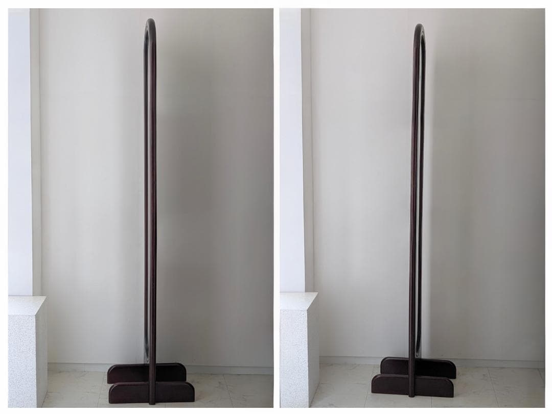 ビンテージ ウッド スタンドミラー 木製 姿見 ブナ 無垢材 ダークブラウン