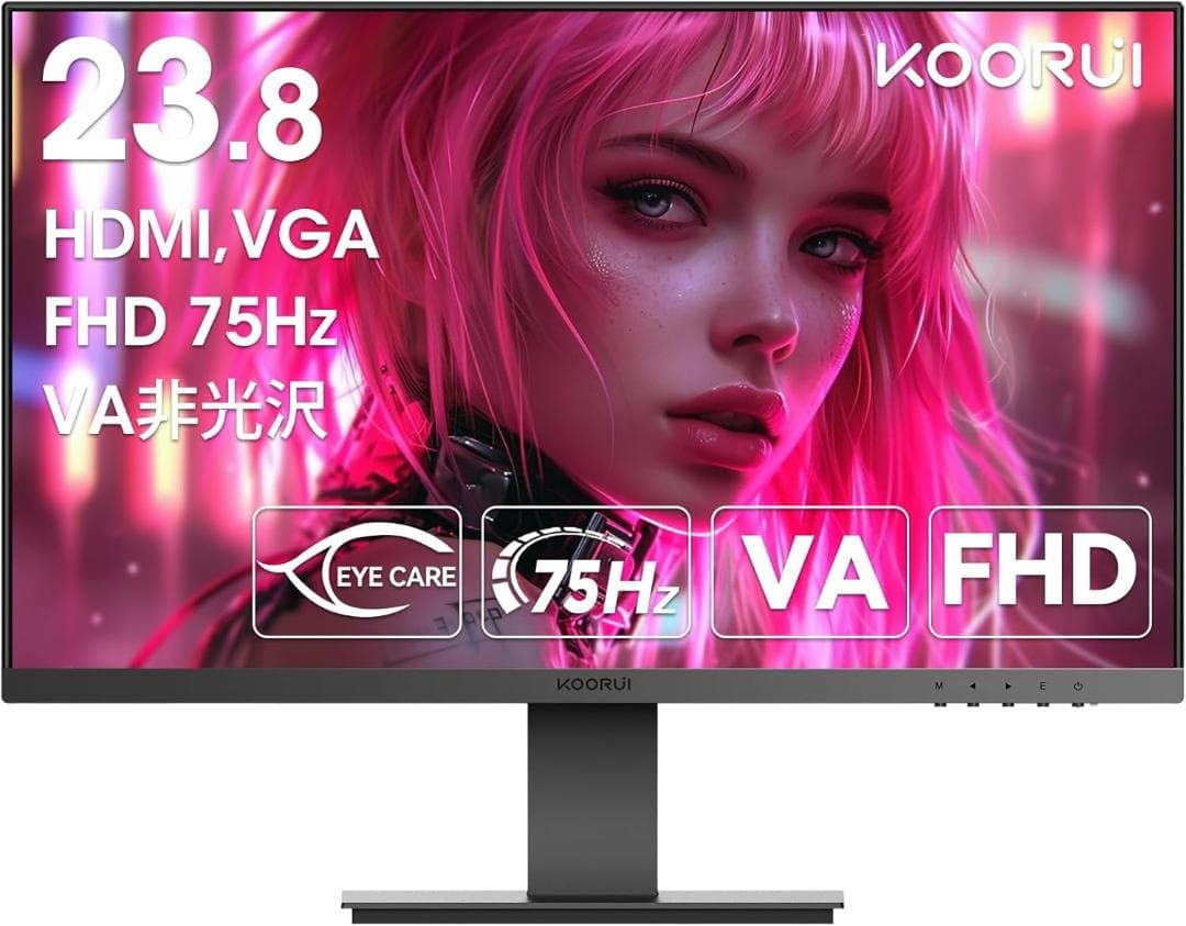 lingxiang最大75Hz KOORUI 23.8インチモニターVA