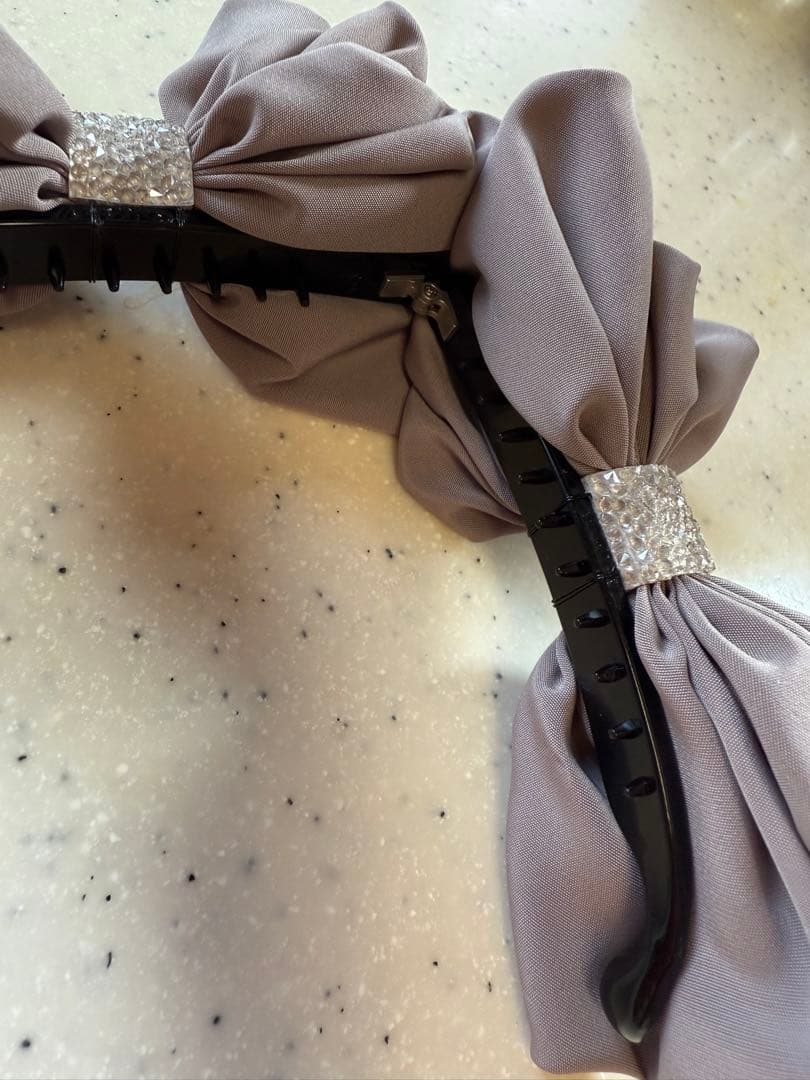 Complex Biz シフォンリボンヘアアクセサリー バナナクリップ　グレー