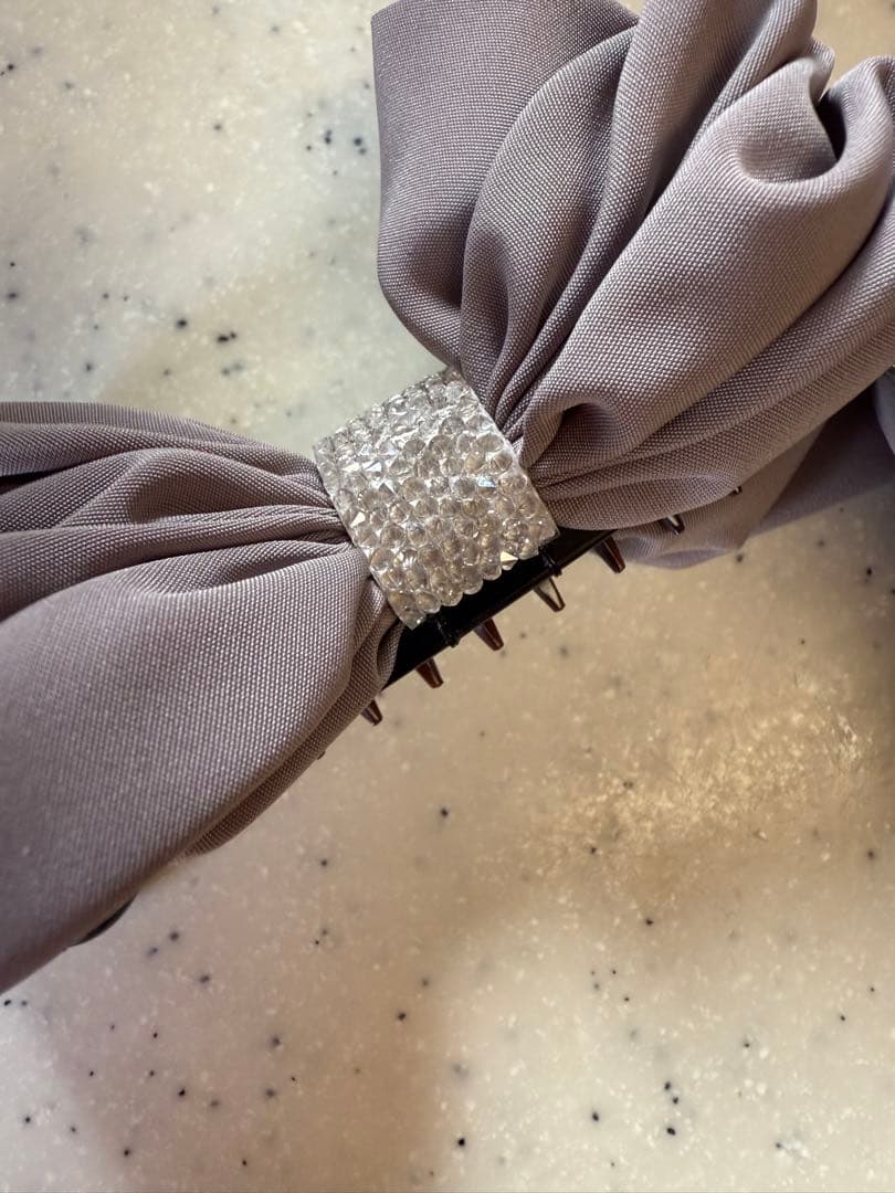 Complex Biz シフォンリボンヘアアクセサリー バナナクリップ　グレー