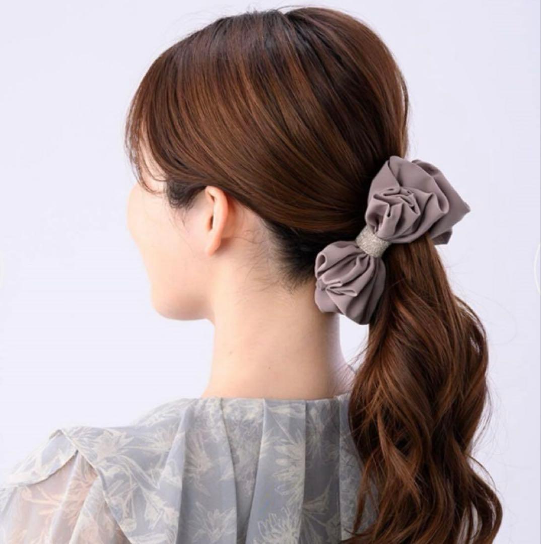 Complex Biz シフォンリボンヘアアクセサリー バナナクリップ　グレー