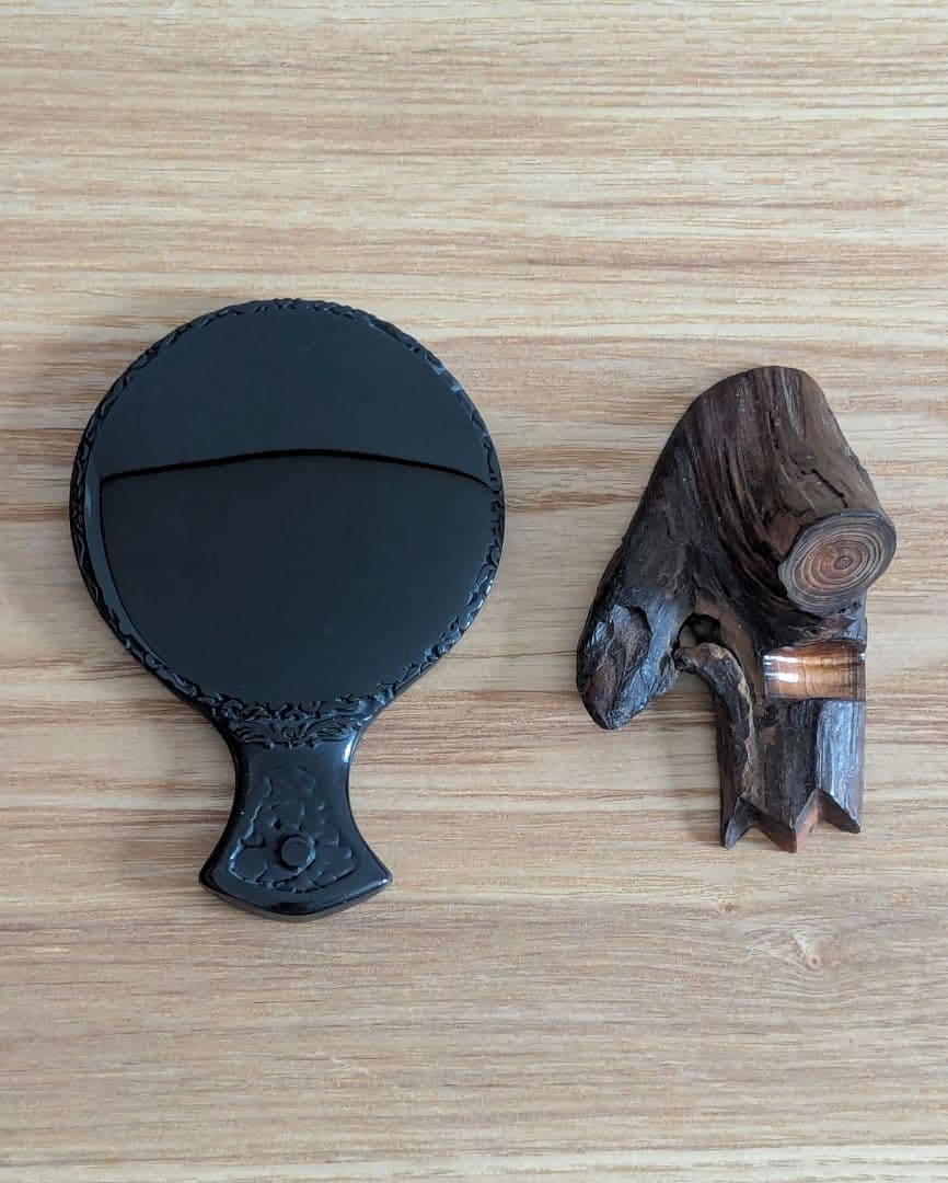 十勝石　黒曜石の手鏡　縄文