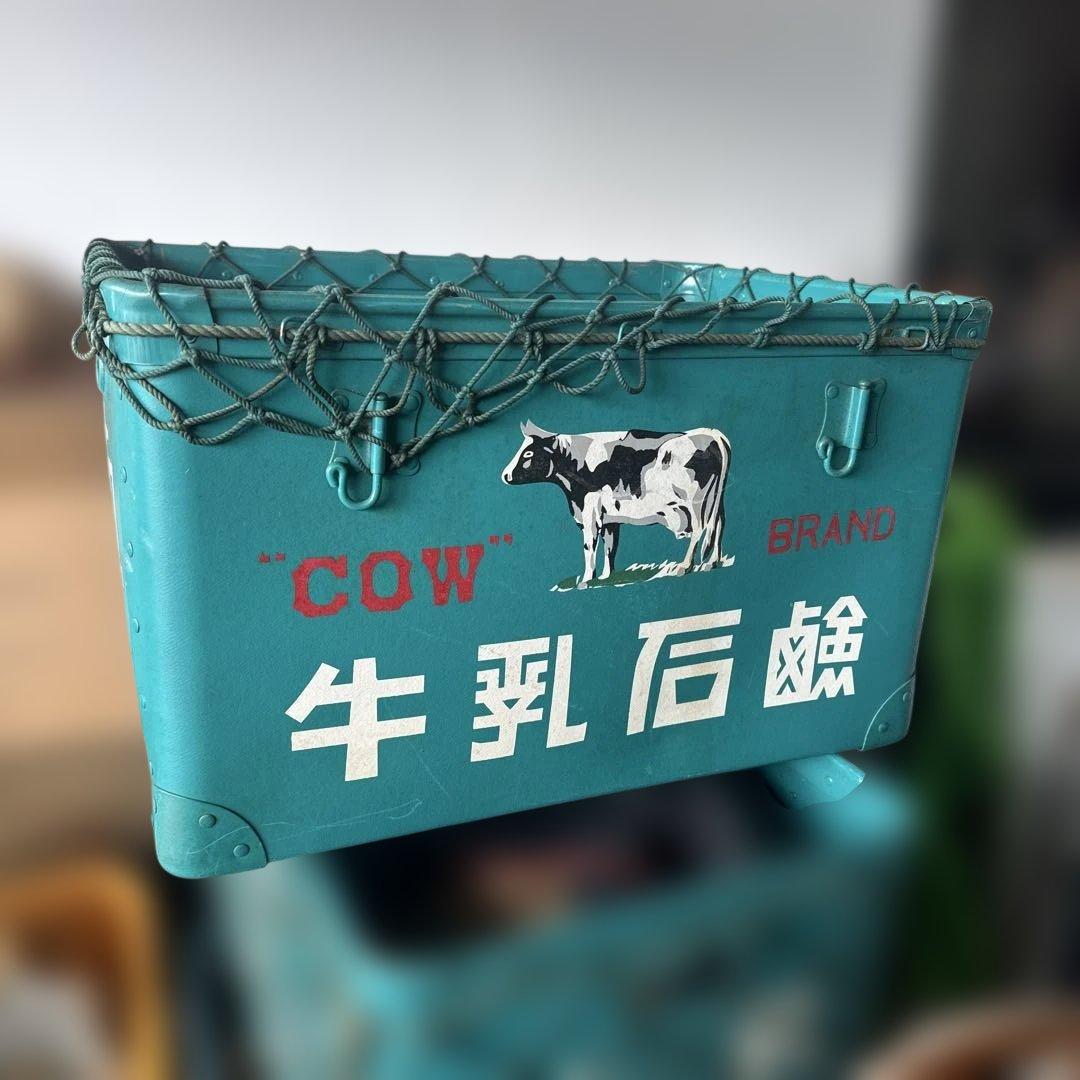 リ*ク様 牛乳石鹸 ボテ箱 COW BRAND 網付き 収納箱 昭和レトロ　アン