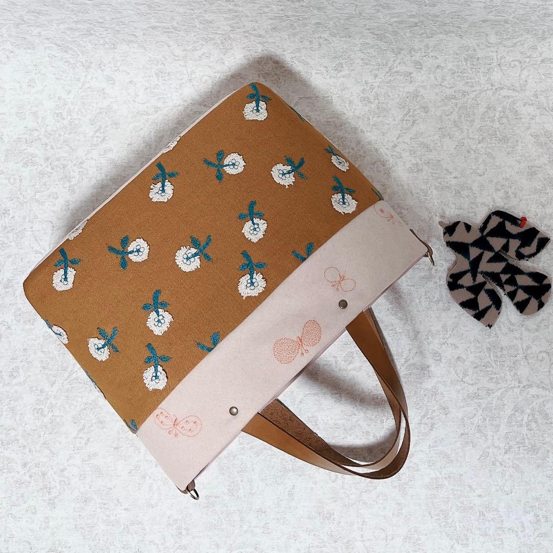 ハンドメイド　ミナペルホネン　dopきりかえトートバッグ⑅︎◡̈︎*