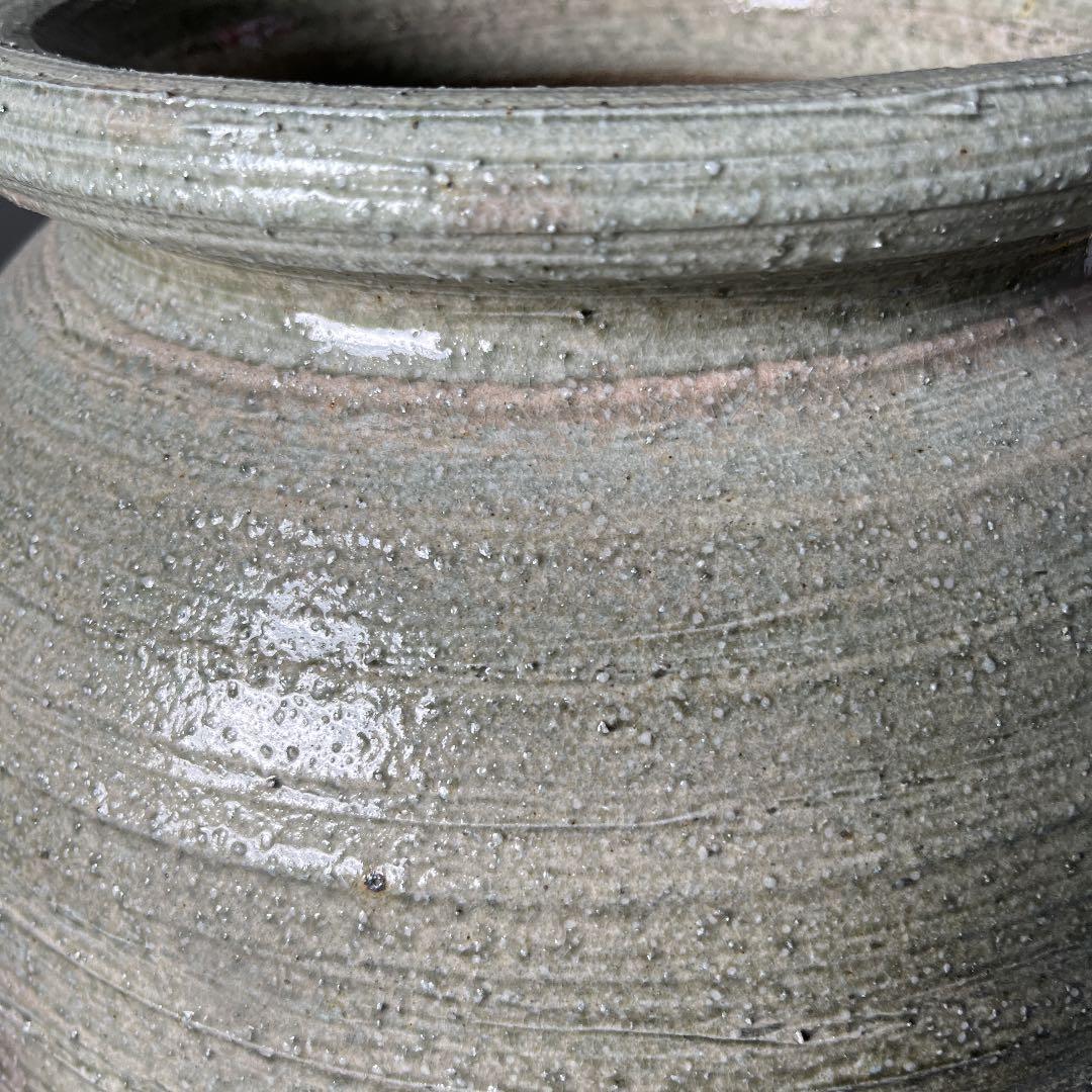 うさこ信楽焼傘立て 緑釉壺型 高さ５３cm