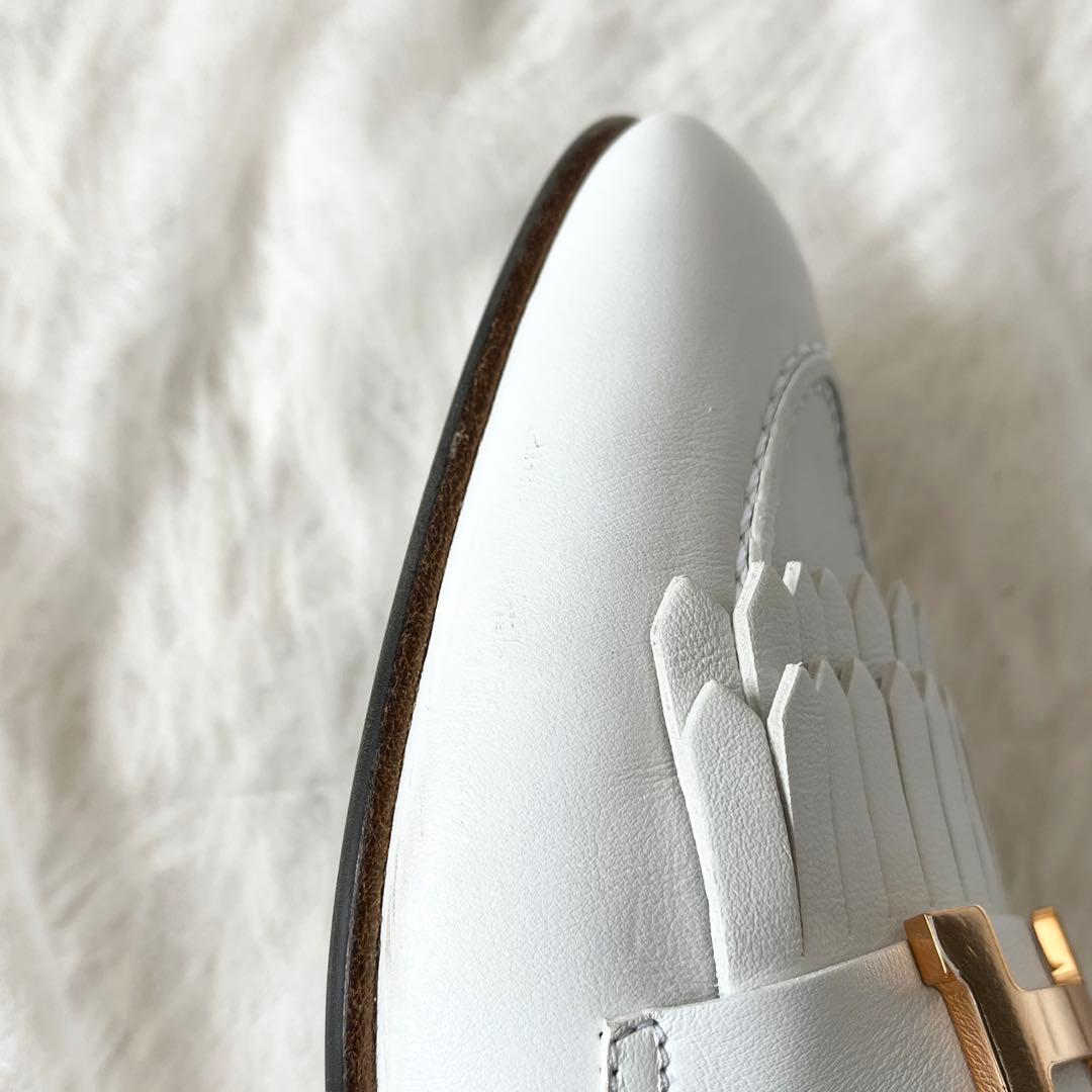 HERMES エルメス　モカシン　ロワイヤル　36.5 23.5cm ホワイト