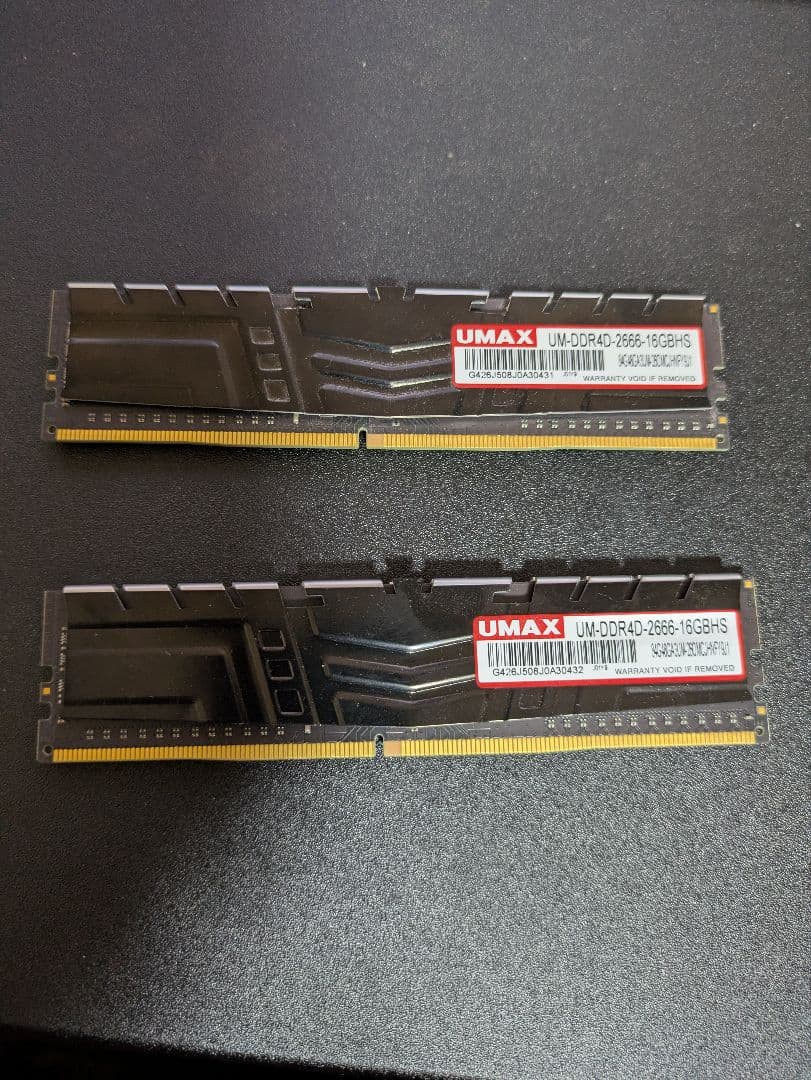 W*D様 UMAX DDR4 32GB(16GB×2) 2666MHz メモリー