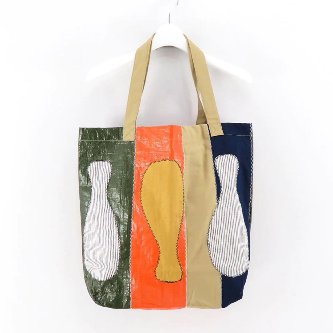 バッグ KHOKI 23AW Color-block vinyl tote bag