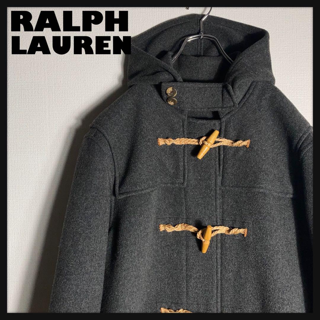 【90s USA製】RALPH LAUREN ダッフルコート ウール グレー.