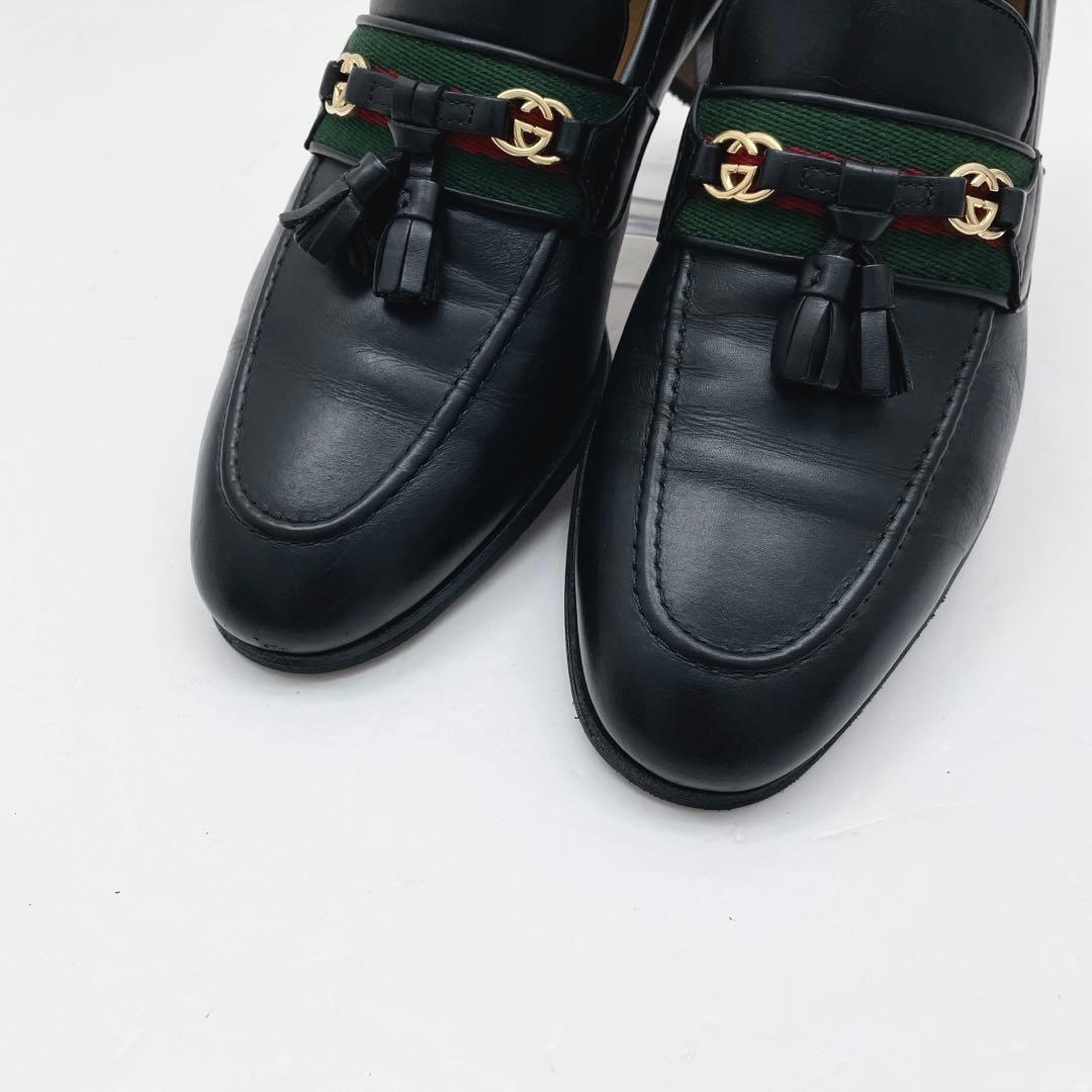 GUCCI シェリーライン インターロッキング ローファー タッセル 38サイズ
