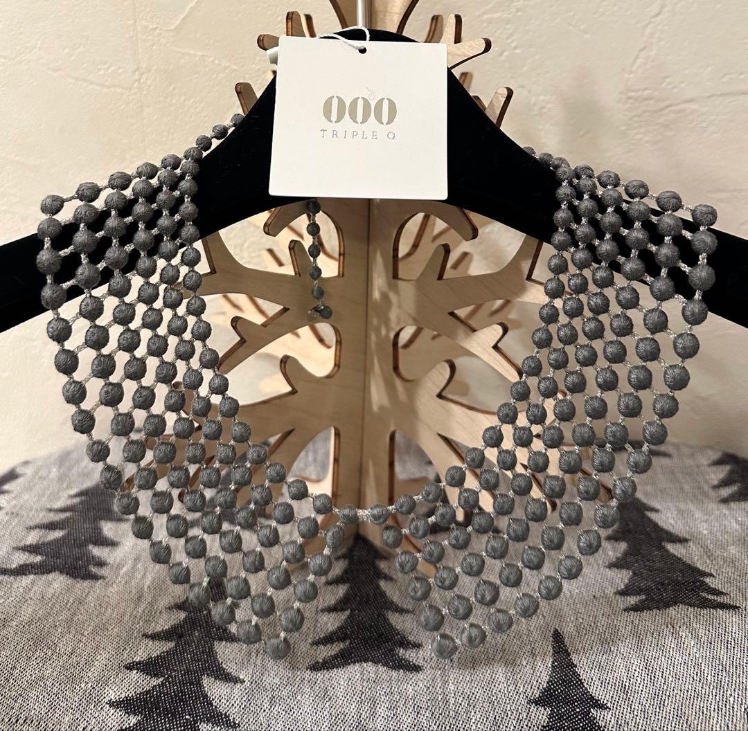 OOO トリプルオー　スフィアカラーネックレス　グレー×シルバー