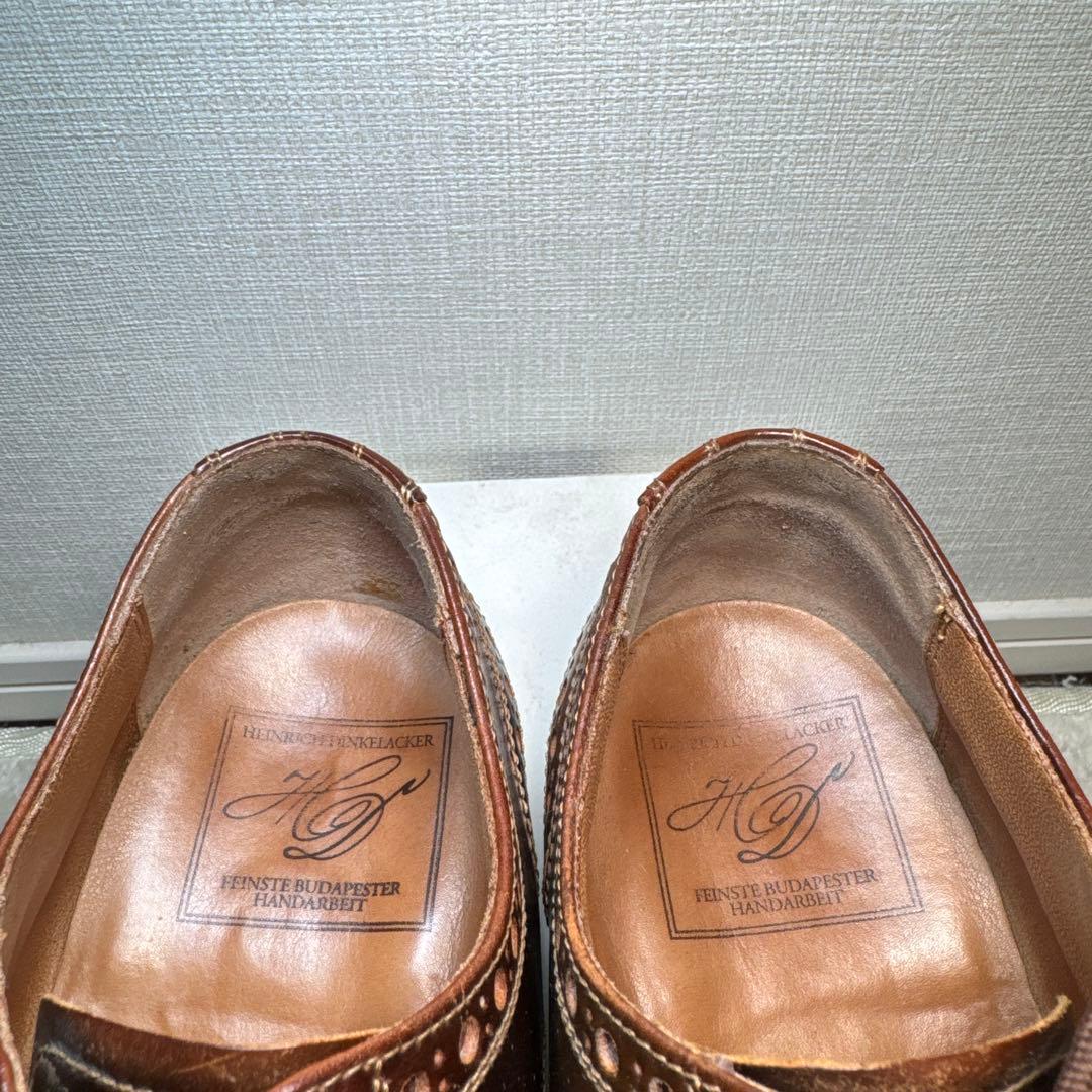 美品　ハインリッヒディンケラッカー　革靴　ウィングチップ　コードバン　7 25