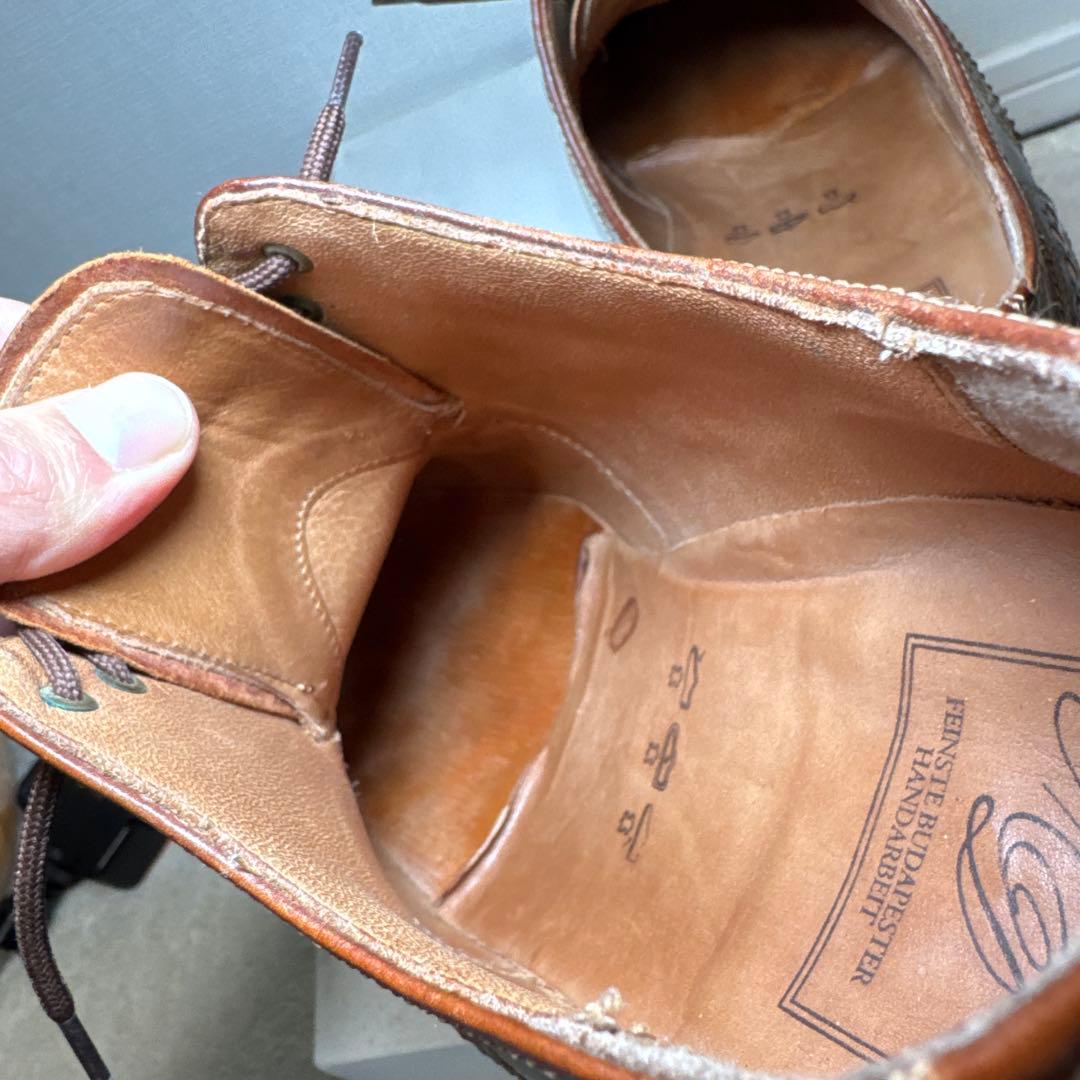 美品　ハインリッヒディンケラッカー　革靴　ウィングチップ　コードバン　7 25