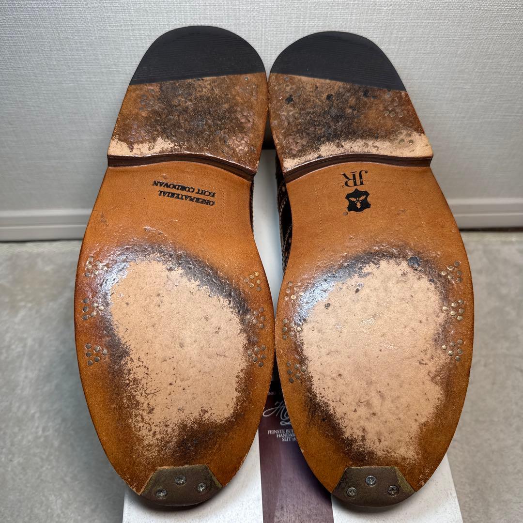 美品　ハインリッヒディンケラッカー　革靴　ウィングチップ　コードバン　7 25