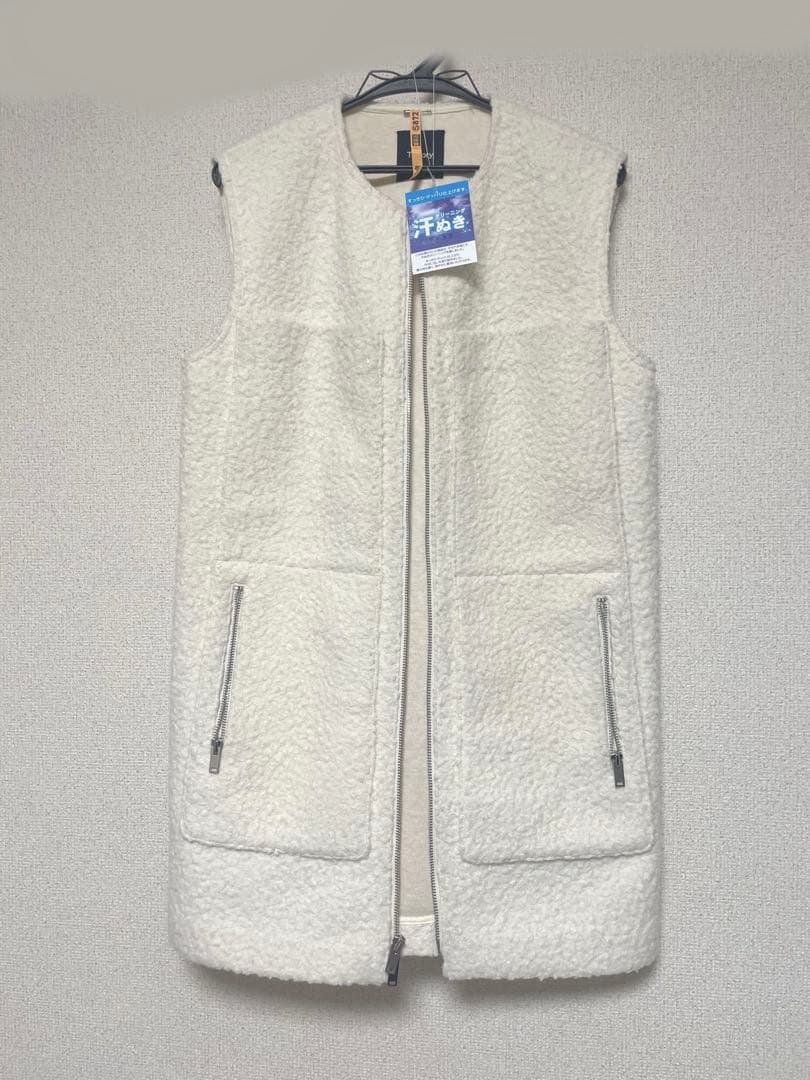 値下げTheory Dawson Faux ジップアップベスト クリーニング済