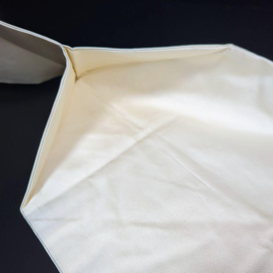 H-365 名古屋帯 名古屋仕立て 正絹 九寸 植物文様 唐織 白