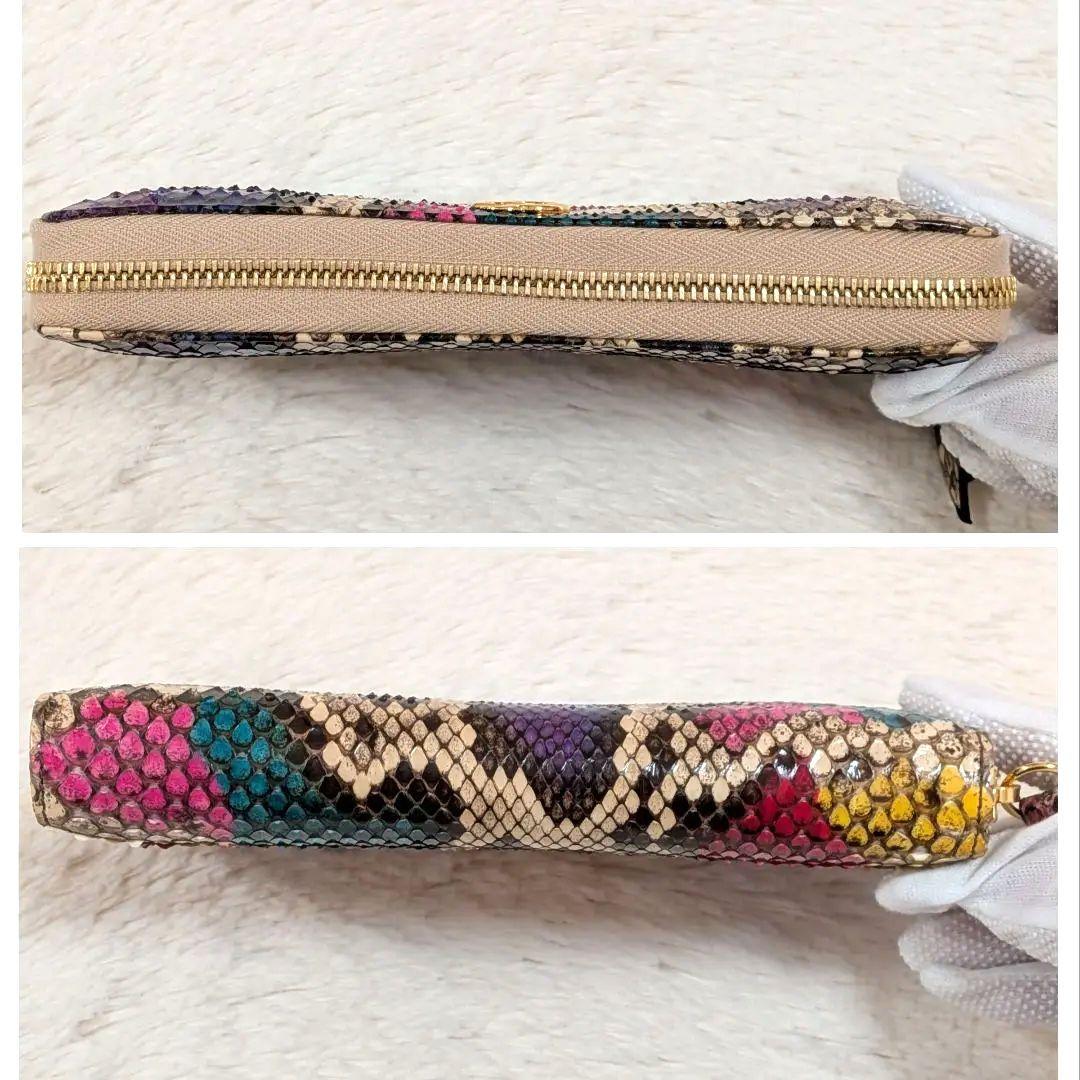 希少✨️美品 グッチ 長財布 パイソン GGマーモント ラウンドジップ 箱あり