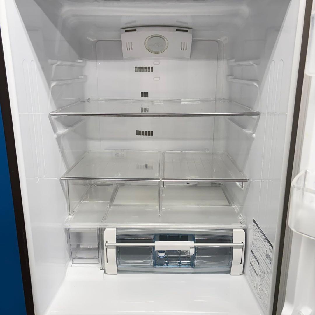 635 日立　大型冷蔵庫　400L強　右開き　家庭用　自動製氷　ガラスパネル