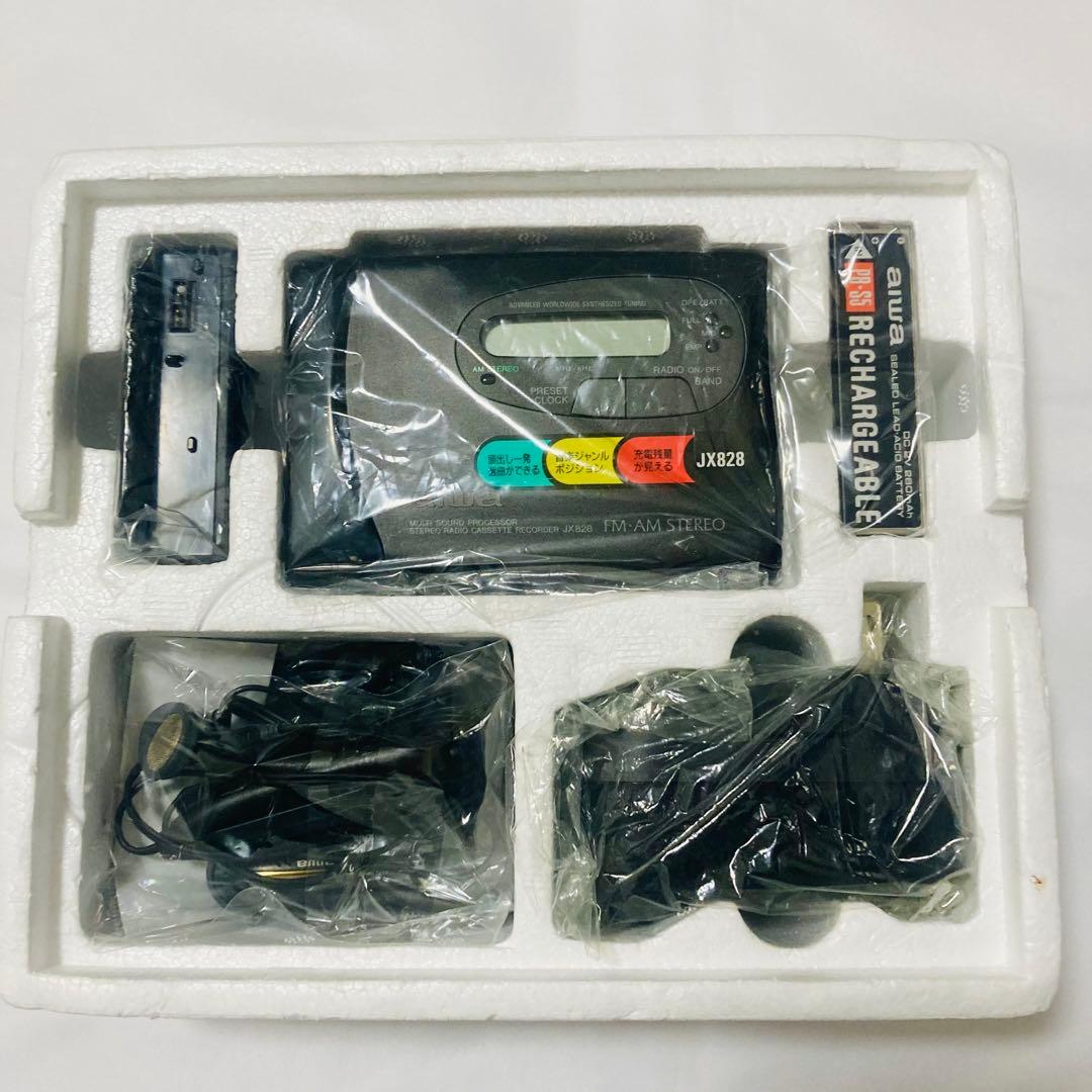 [未使用品]aiwa HS-JX828ステレオラジオカセットレコーダービンテージ