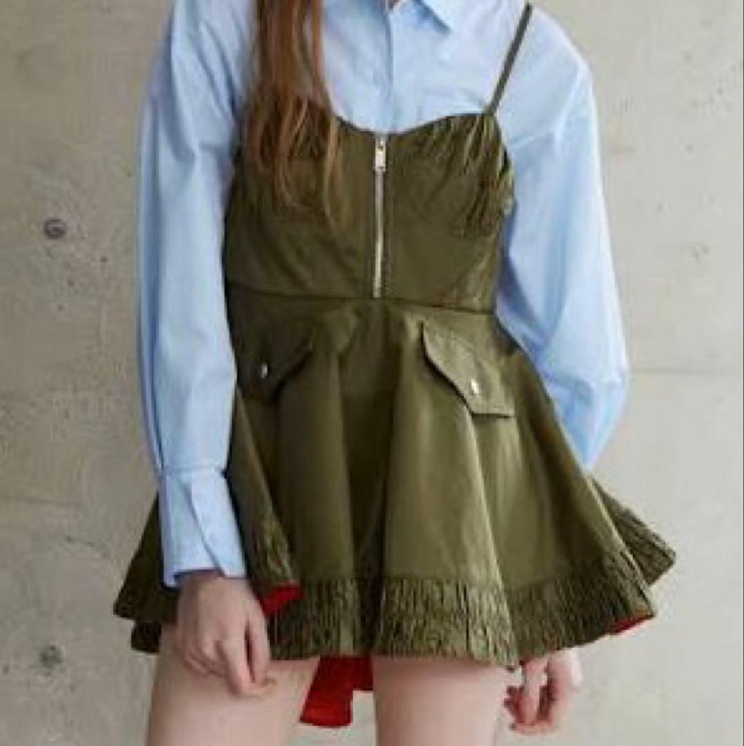 poppy あさぎーにょ　military flare tunic