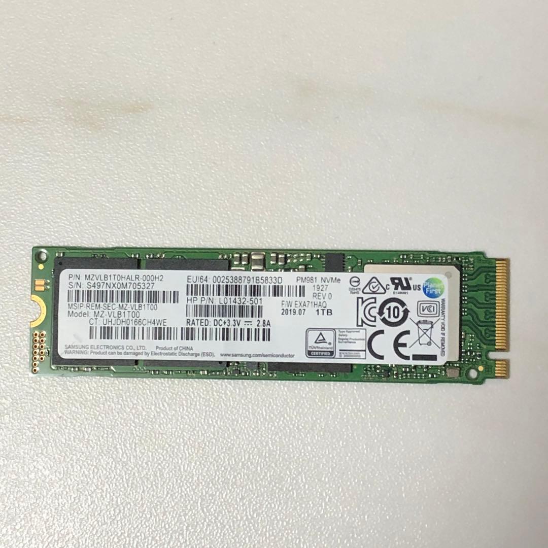 SAMSUNG m.2 NVMe PCIe SSD 1TB 美品