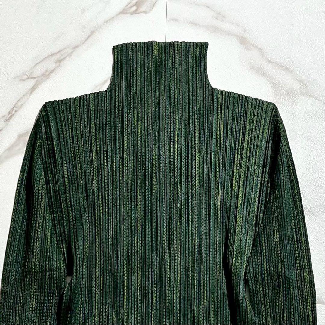 90年代 タグ付 極美品✨PLEATS PLEASE ハイネック 総柄 長袖