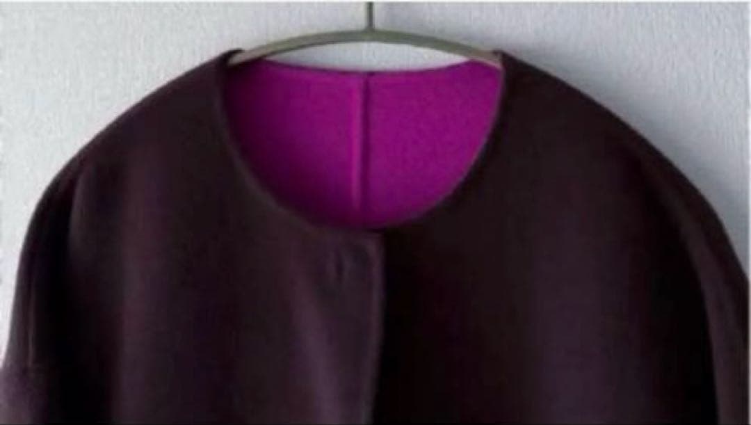 最終SALE【ユナイテッドアローズ】バイカラーリバーミドルコート ノーカラー