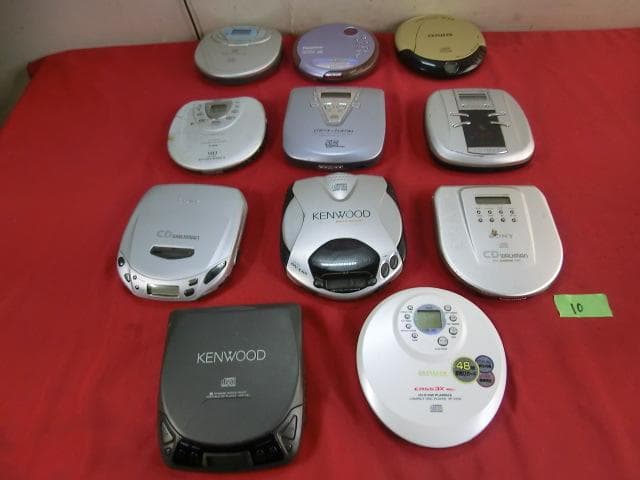 10：ケンウッド ソニー アイワ他　ポータブルCDプレーヤー　計11点　ジャンク