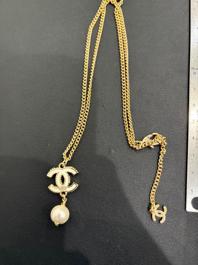 CHANEL フェイクパールネックレス　ココマーク　シャネル