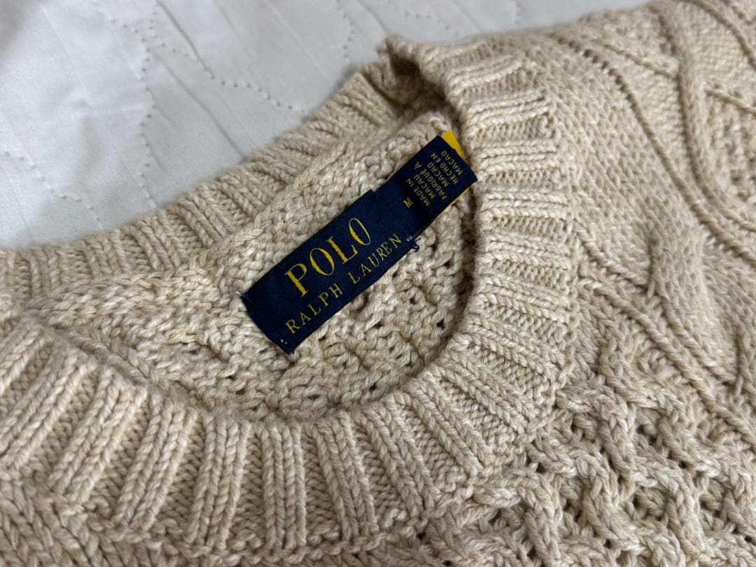 ポロ　コットンブレンド フィッシャーマンズ セーター　M